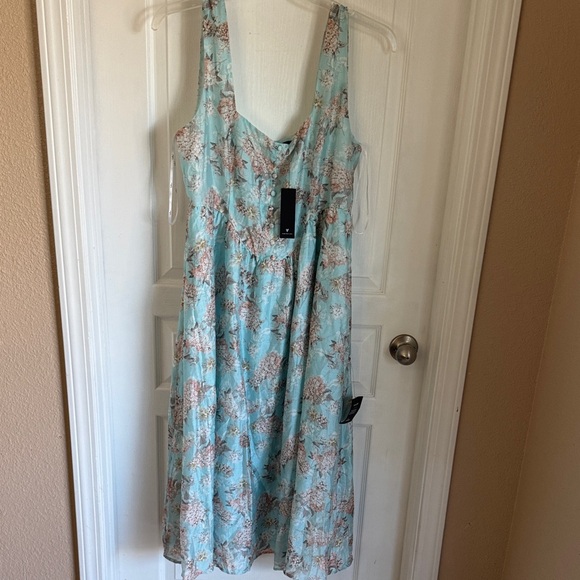 Lulu’s Floral Blue Midi Dress Sz XL - Picture 6 of 10